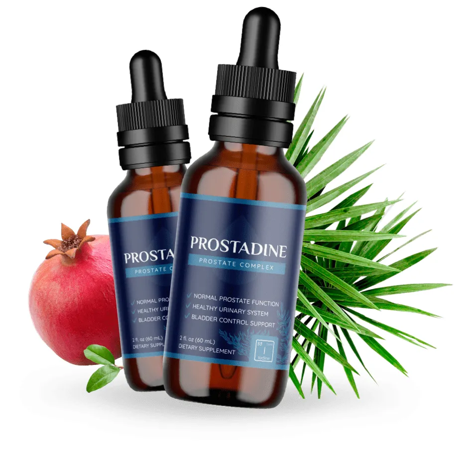 Prostadine bottle and dropper close-up